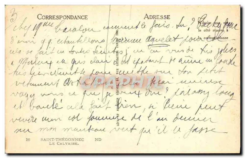 Croix de Saint-Thégonnec — monumento religioso — editor: Lévy & Cie, Saint-Thégonnec - Verso