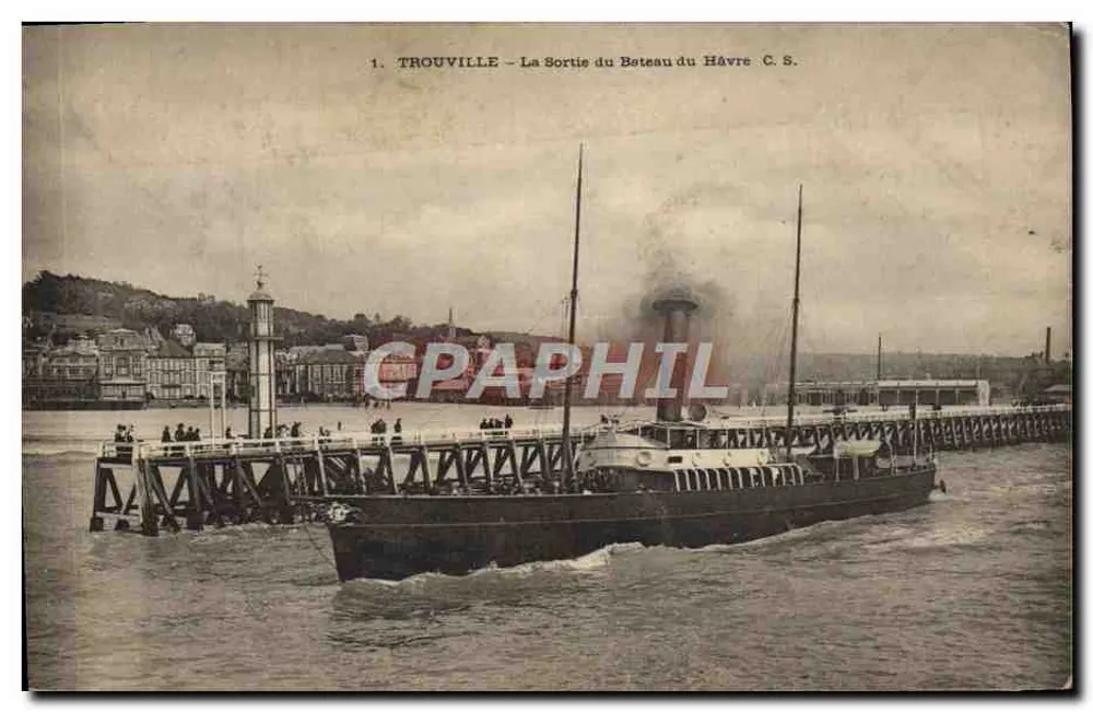 Trouville — Abfahrt des Dampfschiffes von Havre C.S. - Vorderseite