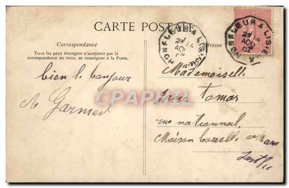 Trouville — Abfahrt des Dampfschiffes von Havre C.S. - Rückseite