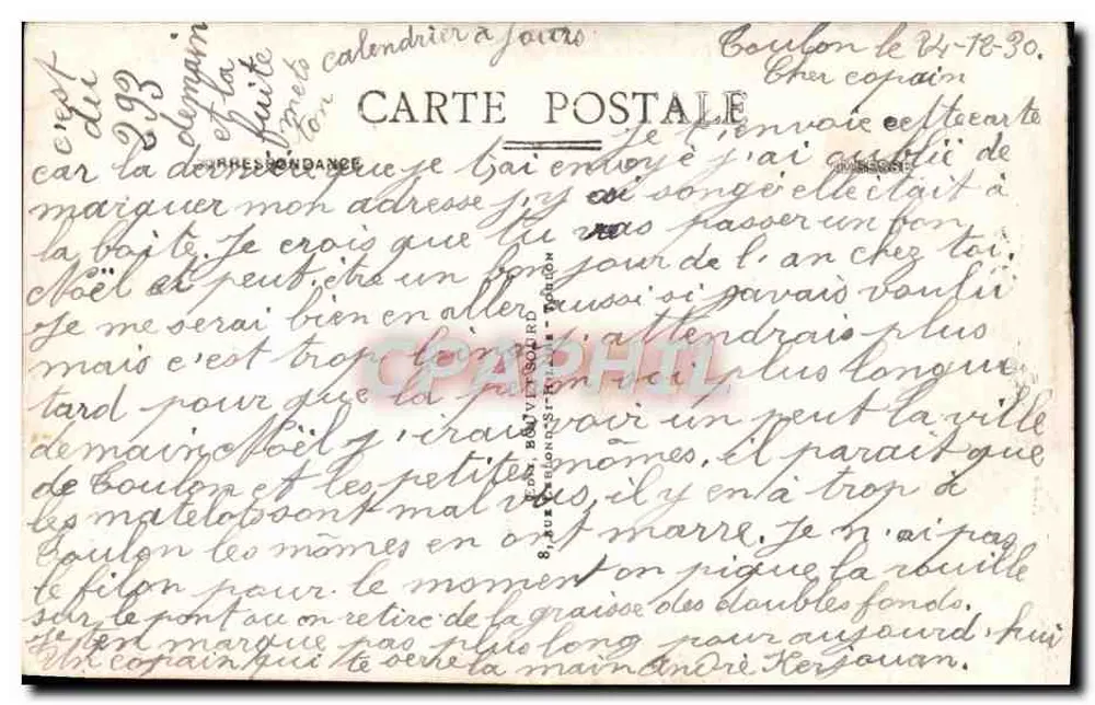 Toulon — Das Municipale Theater — Verlag B.S. Nr. 101 - Rückseite