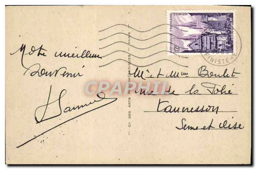 Tréboul — Vista tomada del Bois d'Isis — Cie des Arts Phonographiques - Reverso
