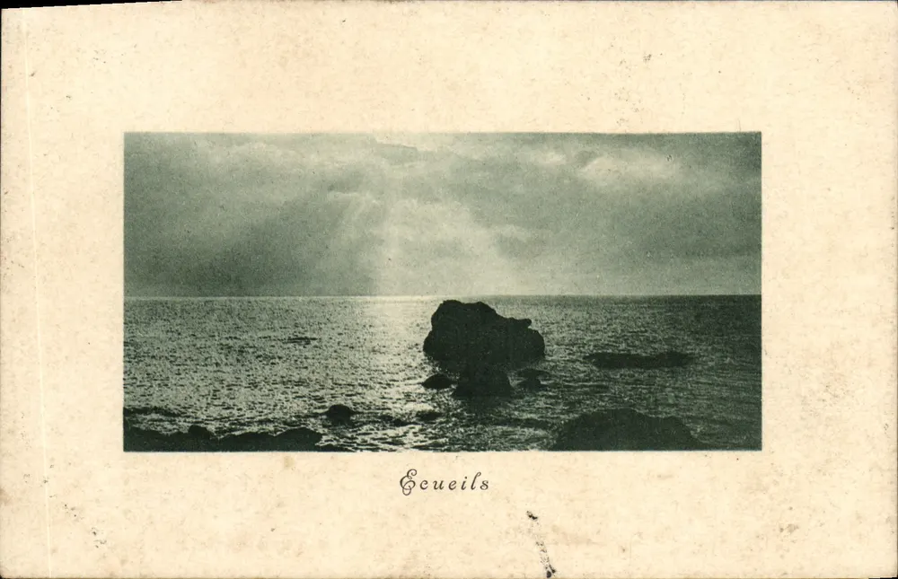 Écueils — Vista do mar com rochedos — Brunner & Cie, n°10022 - Frente