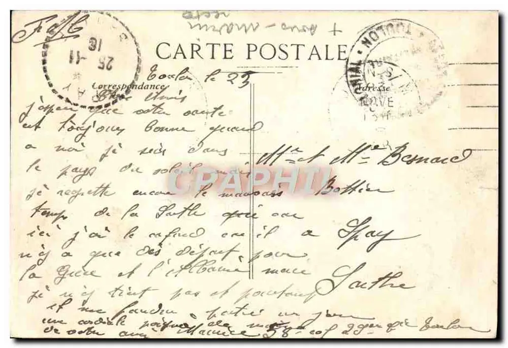 U-Boot "DORADE" — französisches Militärboot unterwegs — Verlag BC, Nr. 466 - Rückseite