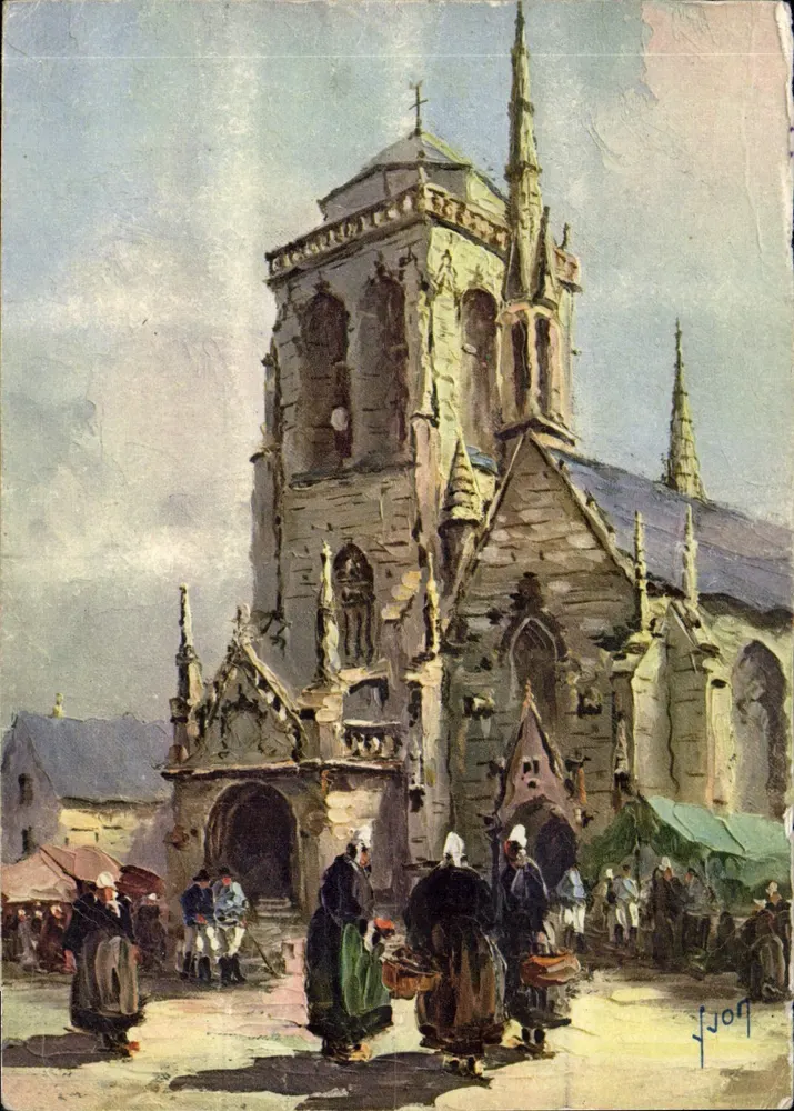 Locronan (Finistère) — Die Kirche — 'YVON' Kunstausgabe - Vorderseite