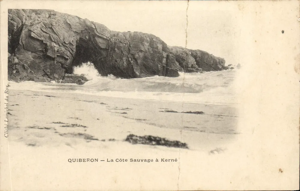 Quiberon — La Côte Sauvage à Kerné — Cliché Lemichet du Roy - Recto