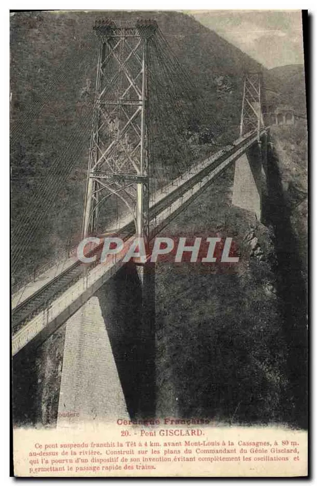Ponte suspensa cruzando a Têt a 4 km antes de Mont-Louis na Cassagne — Ponte Gisclard — Editor Céramique Française, n°20 - Frente