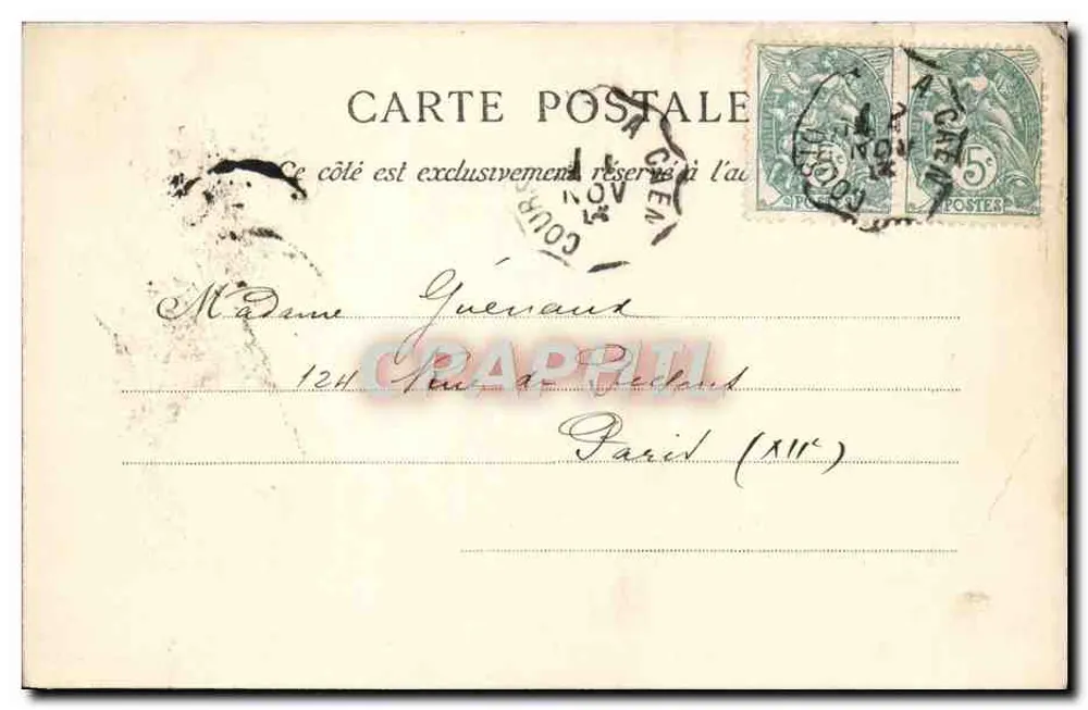 Les Brise-Lames, Felsen von Calvados — Langrune-sur-Mer — J. Brichet, Verlag Cren - Rückseite