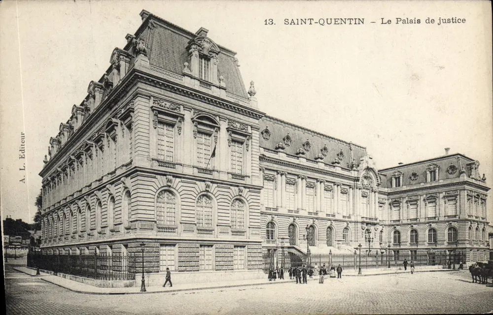 Saint-Quentin — Het gerechtshuis — Uitgever: A. L., n°13 - Voorkant