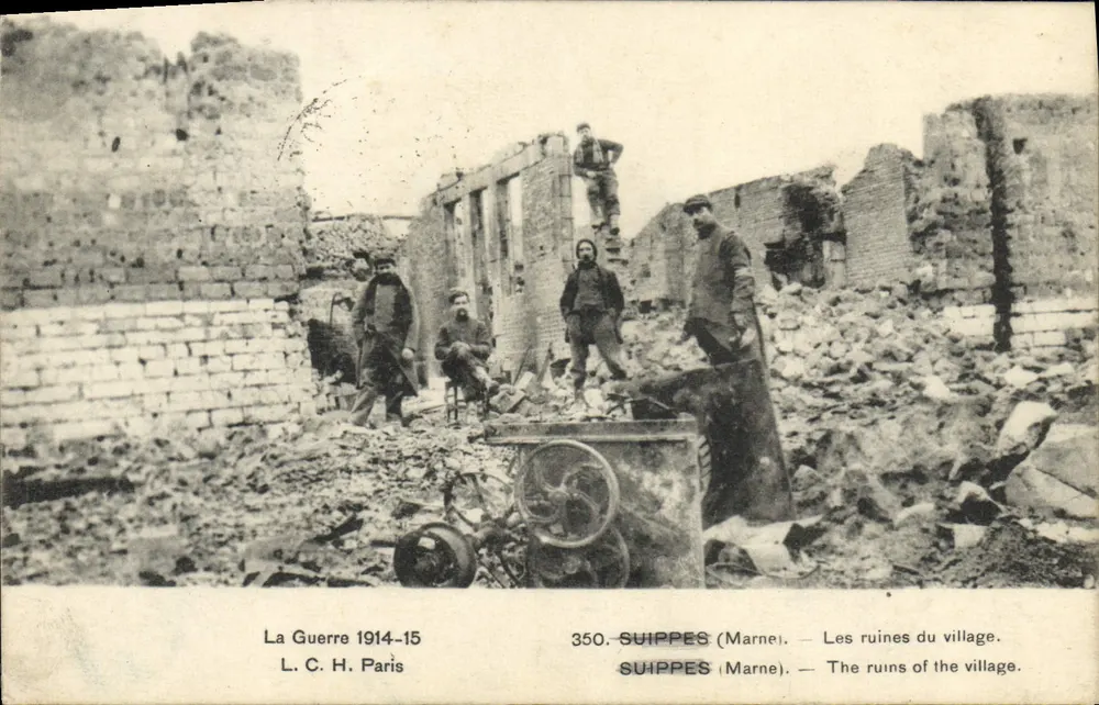 Suippes (Marne) — Ruinen des Dorfes — L. C. H. Paris, Nr. 350 - Vorderseite