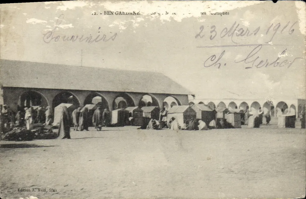 BEN GARDANE — Les Boutiques — Édition A. Muzi, Sfax - Frente