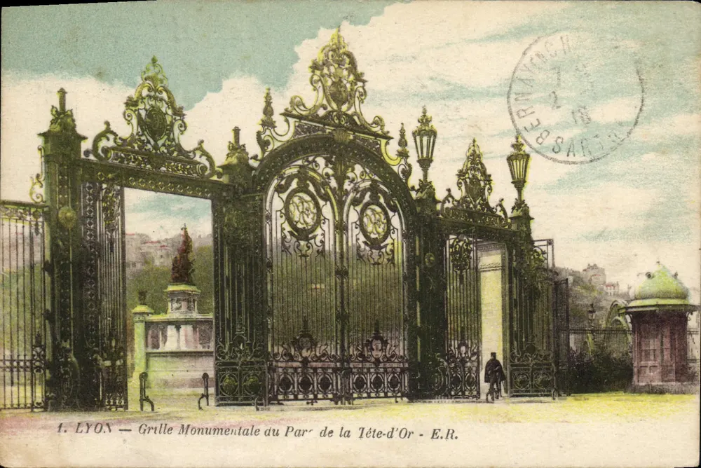 LYON — Monumentaltor des Parc de la Tête-d'Or — E.R. - Vorderseite