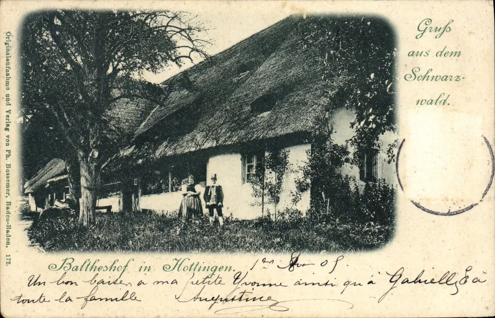 Baltheshof in Nottingen — strohoekhuis in het Schwarzwald — Ph. Bassomar, Bade-Daden, n°172 - Voorkant