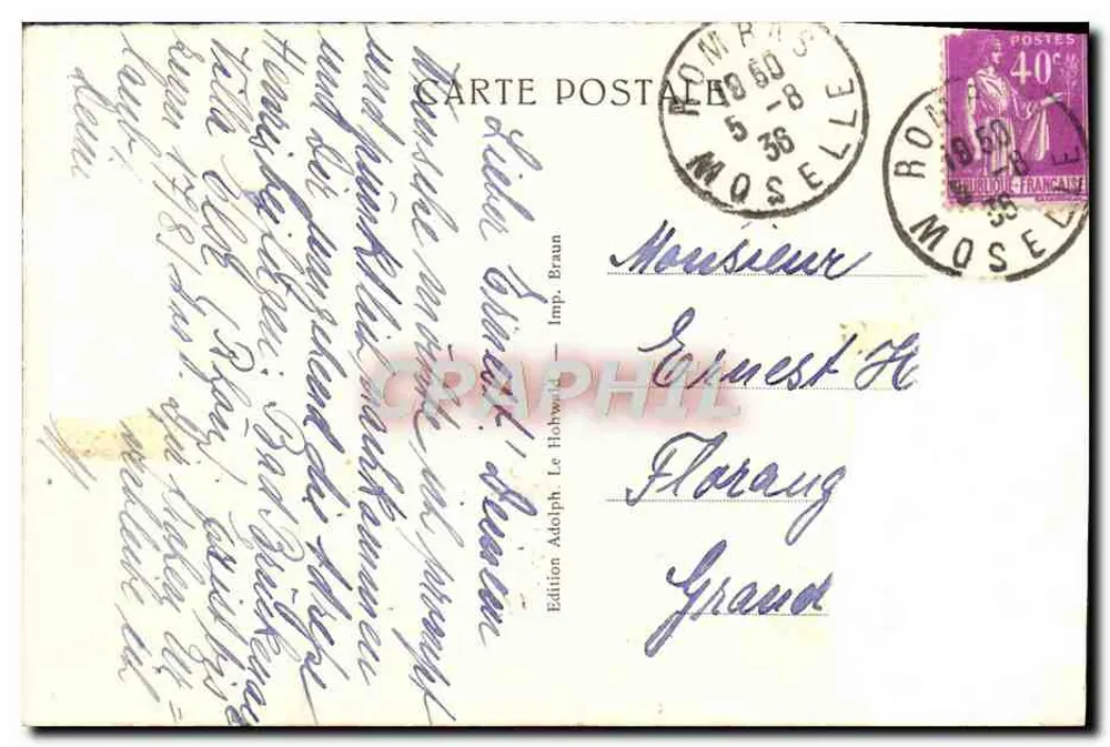 Le Hohwald — Les Schlitteurs — Wydawnictwo Adolph Le Hohwald - Rewers
