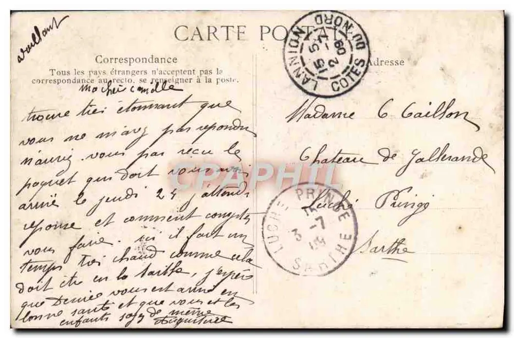En Bretagne — Enfant Breton — Éditeur F.D. n° 260 - Verso