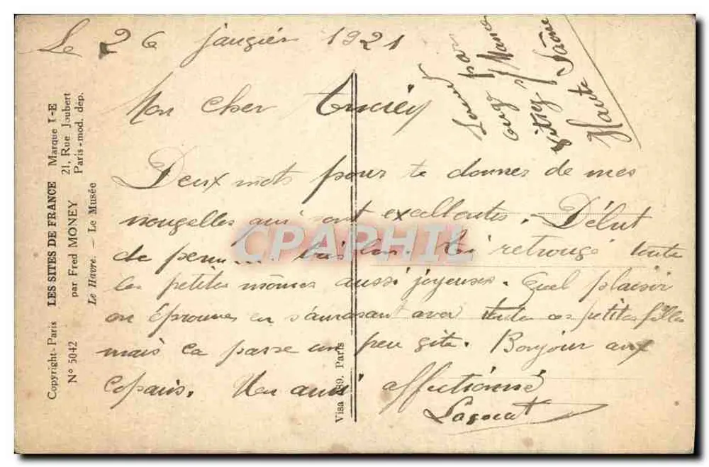 Le Hameau — O Museu — Fred Money — N° 5042 - Verso