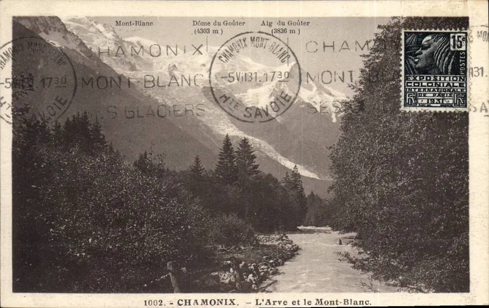 Chamonix - De Arve en de Mont-Blanc — L. Morand, n° 1002 - Voorkant