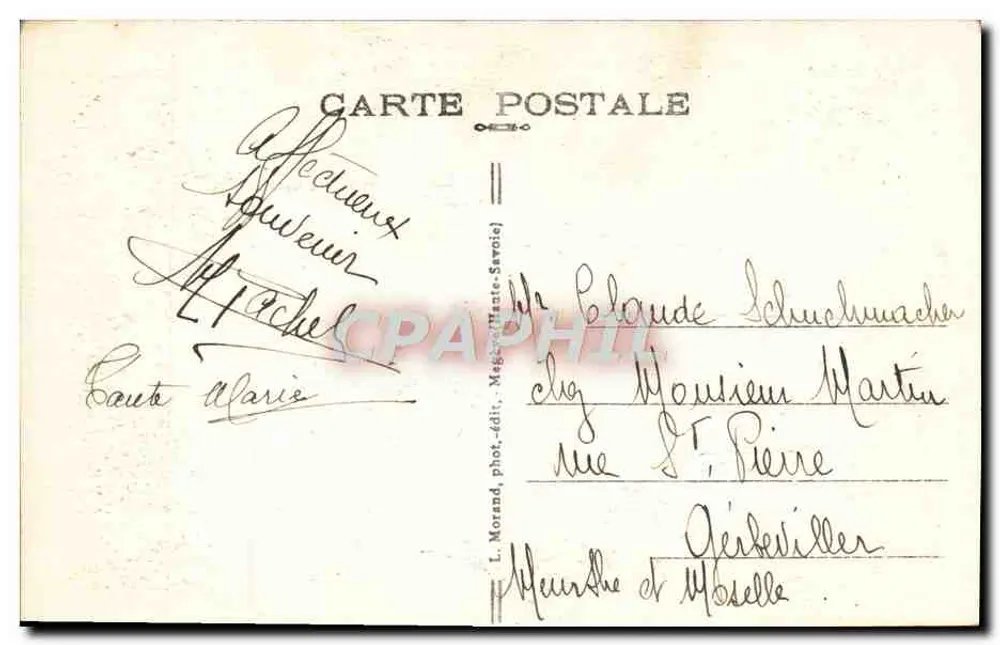 Chamonix - De Arve en de Mont-Blanc — L. Morand, n° 1002 - Achterkant