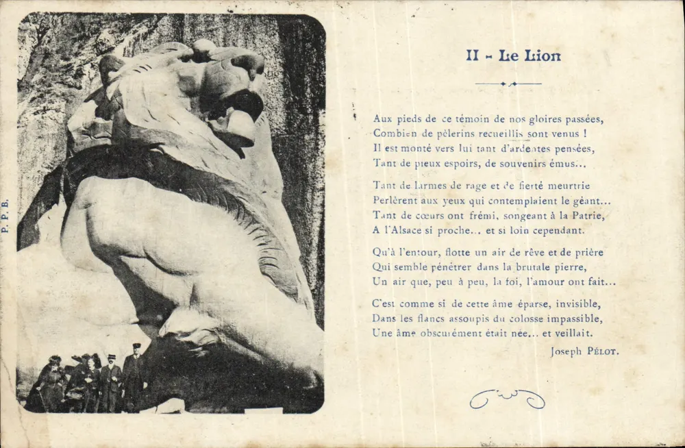 O Leão — Monumento à Alsácia — P.P.B. - Frente