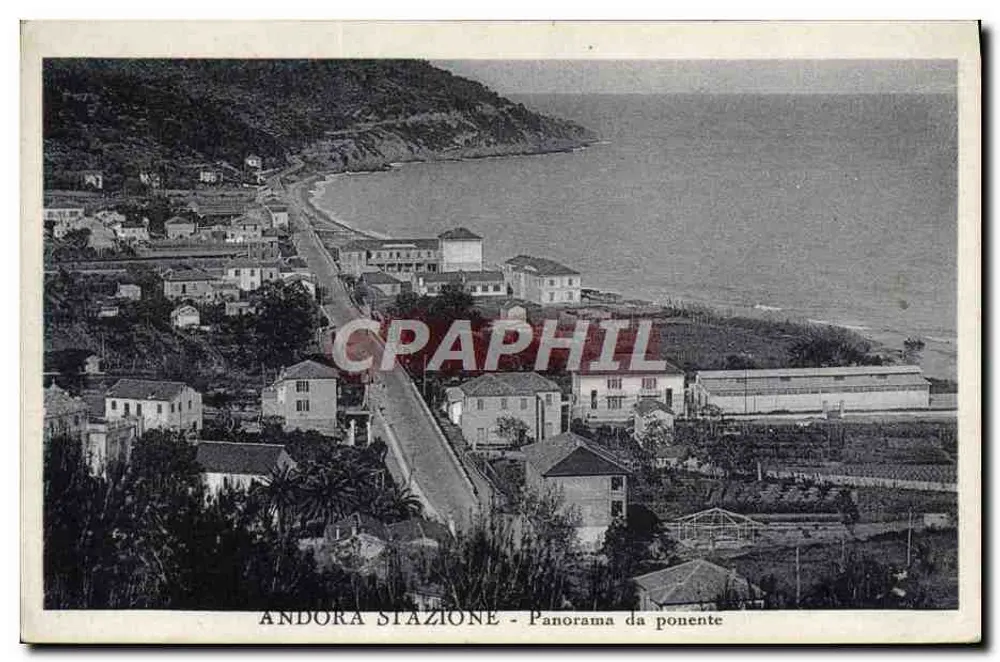 Andora Stazione - Panorama da ponente — Wydawca C. Garassino, n° 1560 - Awers