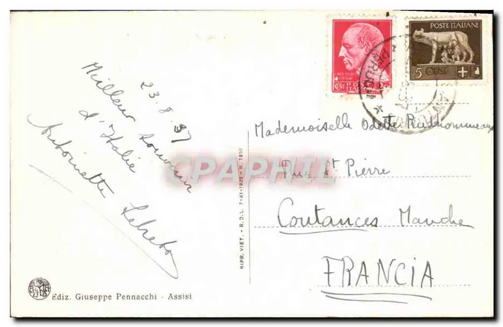 Assisi - Chiesa di S. Damiano - Esterno — Ediz. Giuseppe Pennacchi - Verso