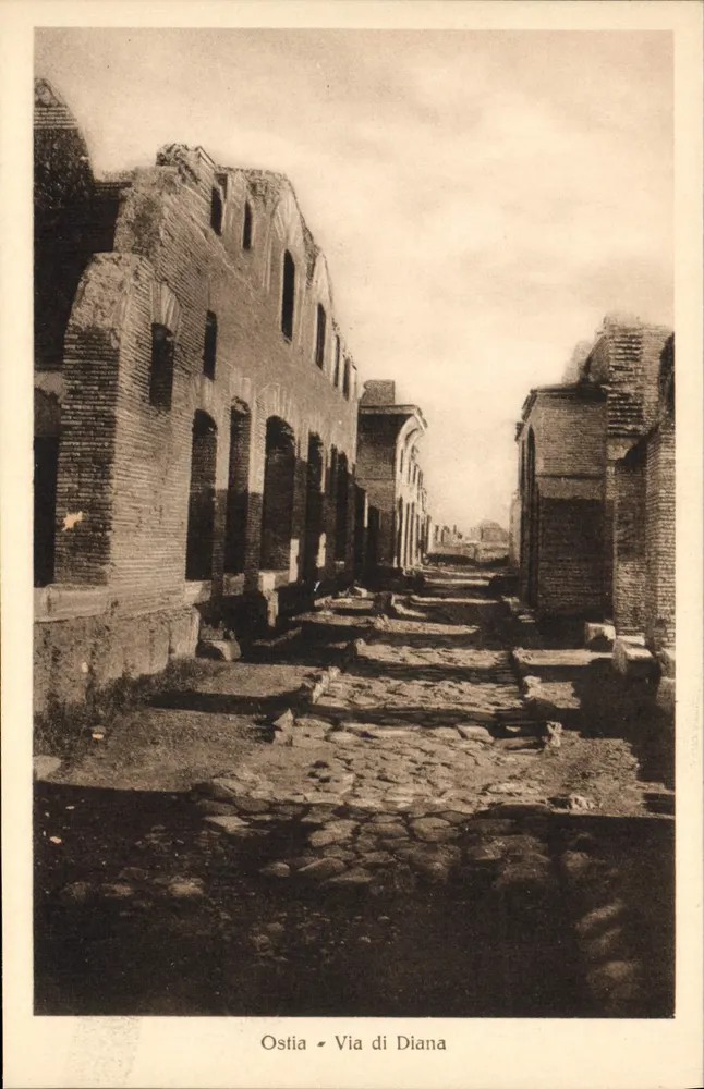 Ostia - Via di Diana — Romeinse ruïnes — geen uitgever of serie-nummer zichtbaar - Voorkant