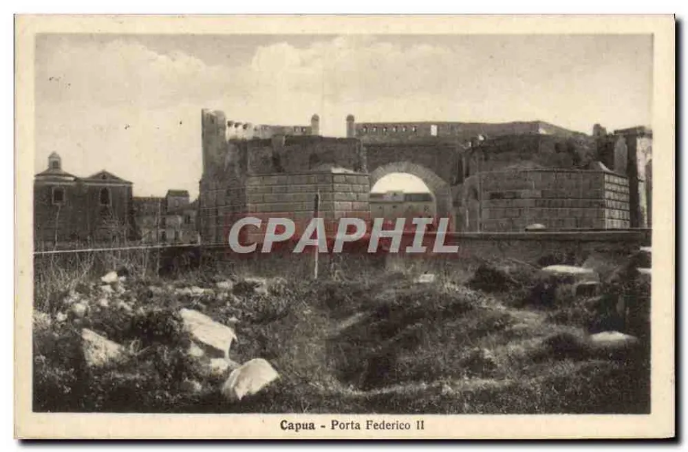 Capua - Porta Federico II — vista das ruínas de um aqueduto romano — editor desconhecido - Frente