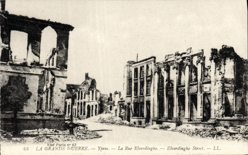 Ypres — Ansicht der Elverdinghe Straße — Visé Paris n°43 - Vorderseite