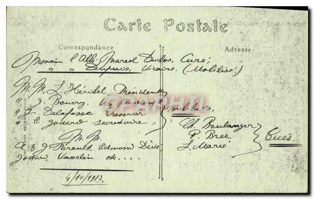 Ruinen der Kirche — Grivillers (Somme) — Visé Paris N° 619 - Rückseite