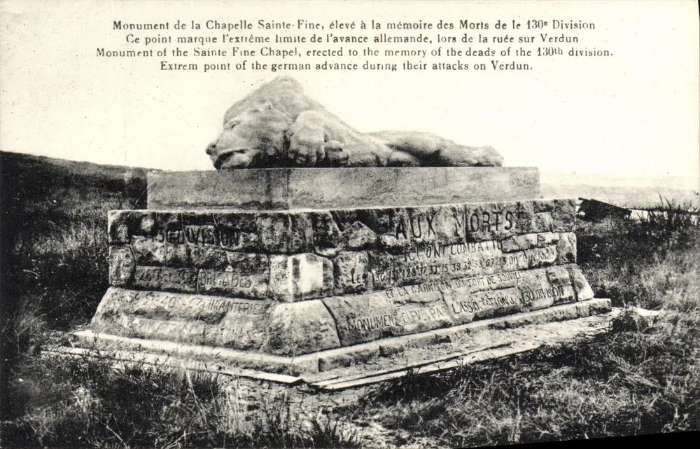 Monument der Kapelle Sainte-Fine — 130. Division — Verleger nicht sichtbar - Vorderseite