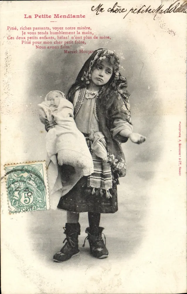 Die Kleine Bettlerin — Photographie A. Bergeret & Cie, Nancy — Seriennummer nicht sichtbar - Vorderseite
