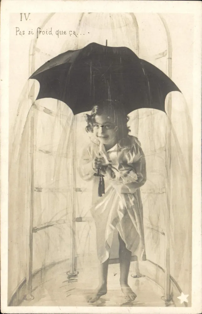 Kind unter dem Regenschirm — Nicht so kalt, wie es aussieht... — Serie IV - Vorderseite