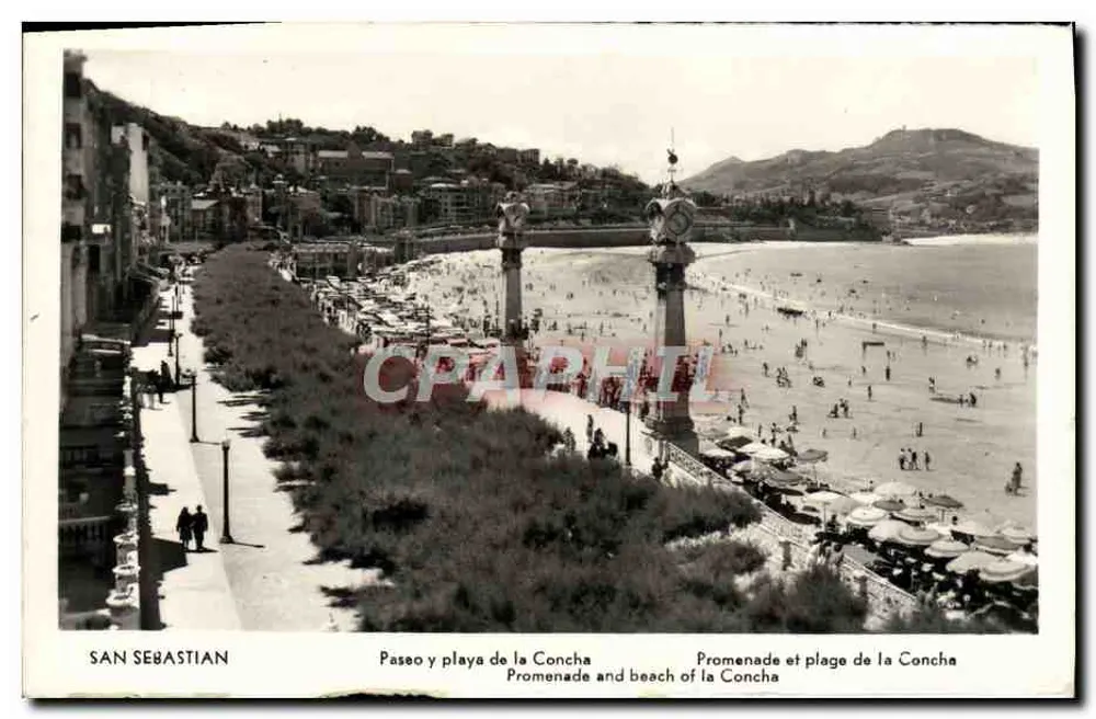 San Sebastián — Promenade et plage de la Concha — éditeur non visible - Frente