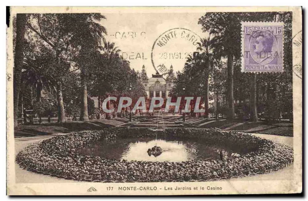 Monte-Carlo — Die Gärten und das Casino — Verlag 'DEAL' n°177 - Vorderseite