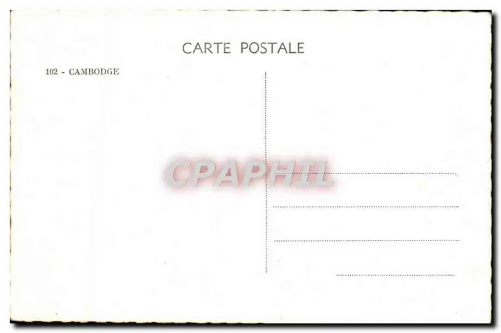 Templo de Angkor Vat — Vista geral — Carta postal Bilhete postal antigo 102 - Verso