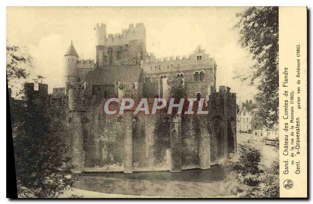 Schloss der Grafen von Flandern — Ansicht der Rue de la Monnaie (1180) — Roger Gilly, Gand - Vorderseite