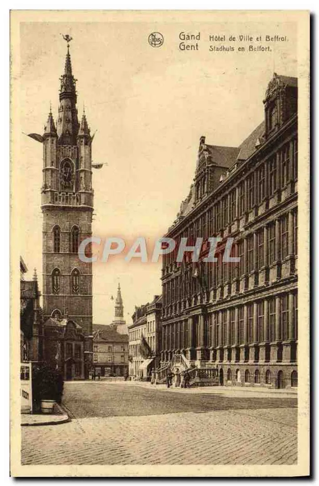 Gent — Rathaus und Glockenturm — Verlag Thill, Brüssel, Serie 3, Nr. 50 - Vorderseite