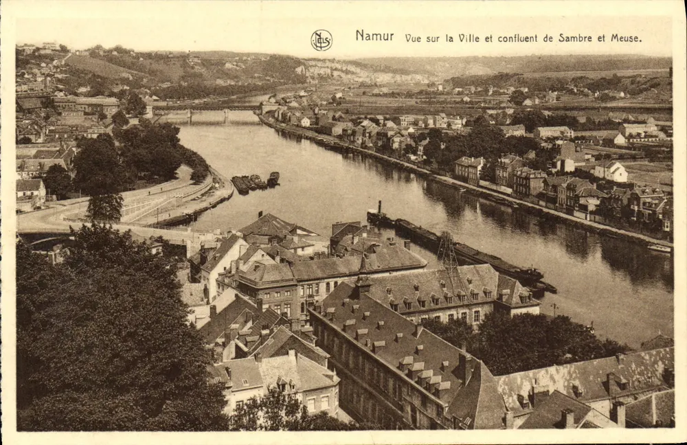 Namur — Ansicht der Stadt und Zusammenfluss von Sambre und Meuse — Nels - Vorderseite
