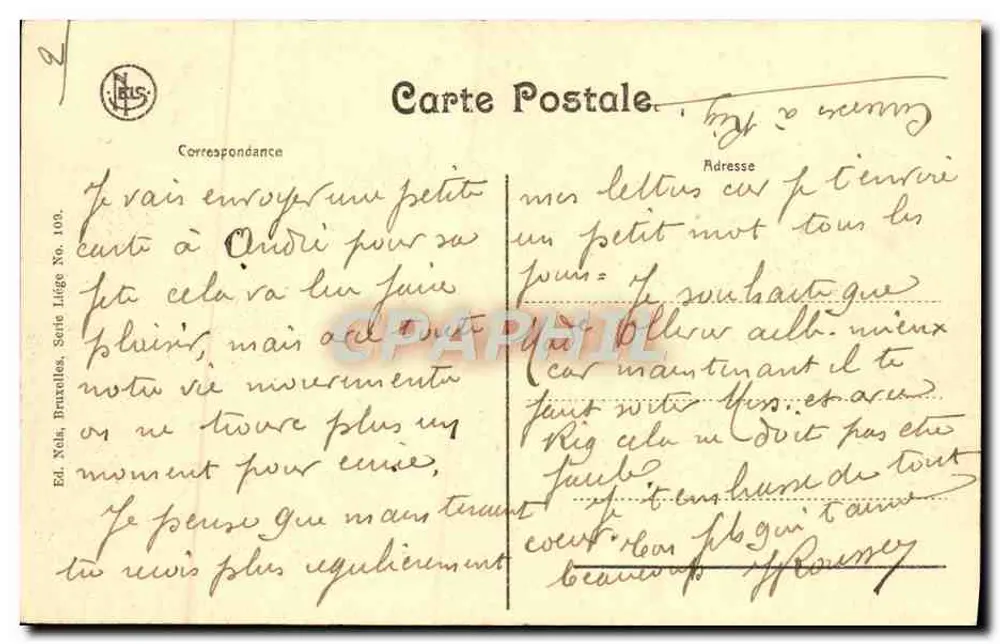 Liège — Igreja de São Jacó — Nélas, Bruxelas, Série Liège No. 109 - Verso