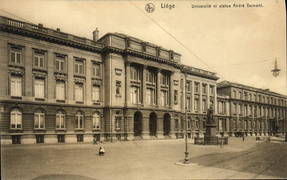 Liège — Universidade e estátua de André Dumont — N. Leus, Série No. 85 - Frente
