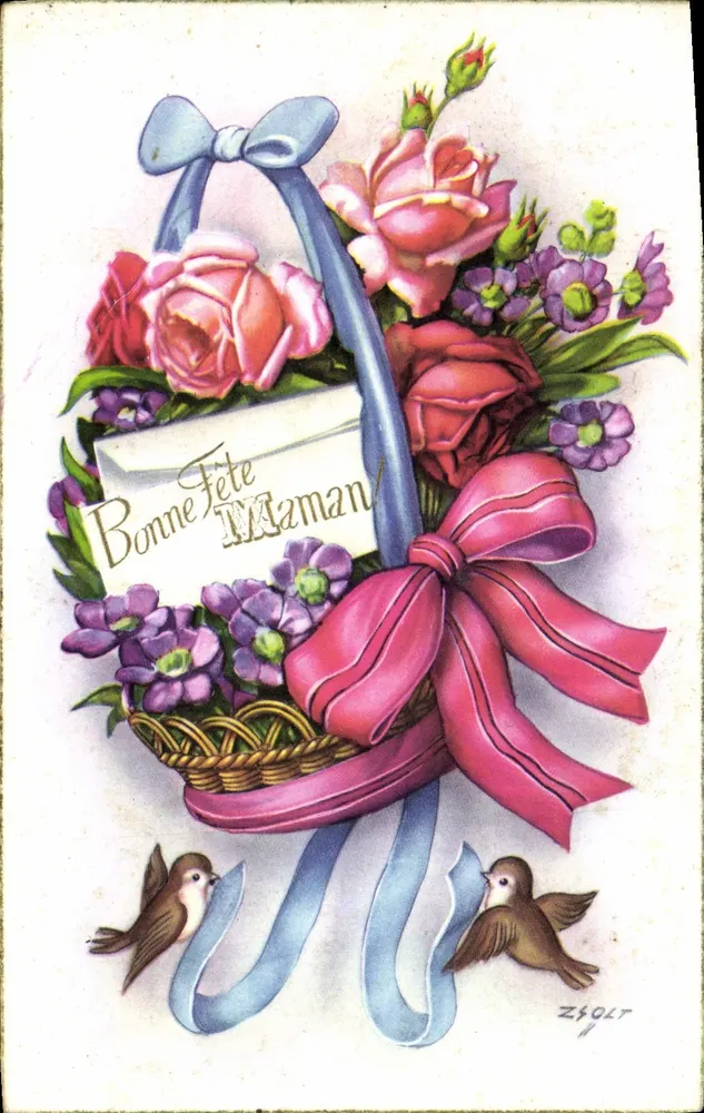 Buquê de rosas e flores — Feliz Dia das Mães — ZSOLT - Frente