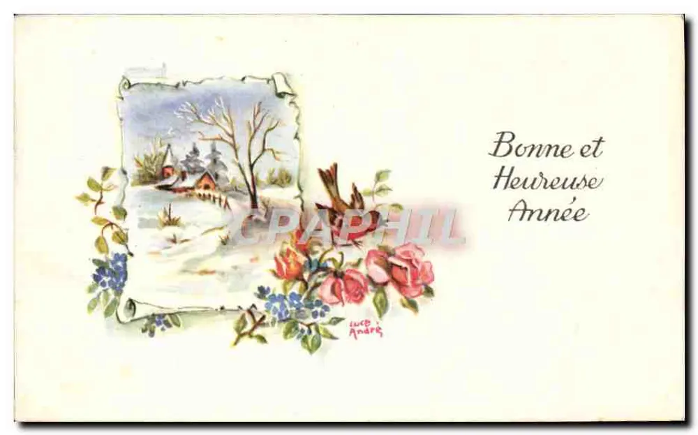 Winterlandschaft — Frohe Weihnachten — Lucp André - Vorderseite