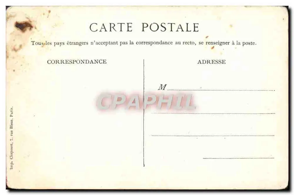 Schimmer Frankreichs — Schinn in Frankreich — Imp. Chaponn, Paris - Rückseite