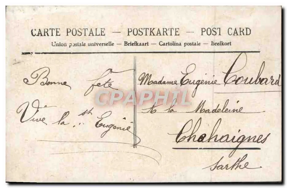 Frau umgeben von Blumen — Frohe Feier — Verlag Fernand, Nr. 483 - Rückseite