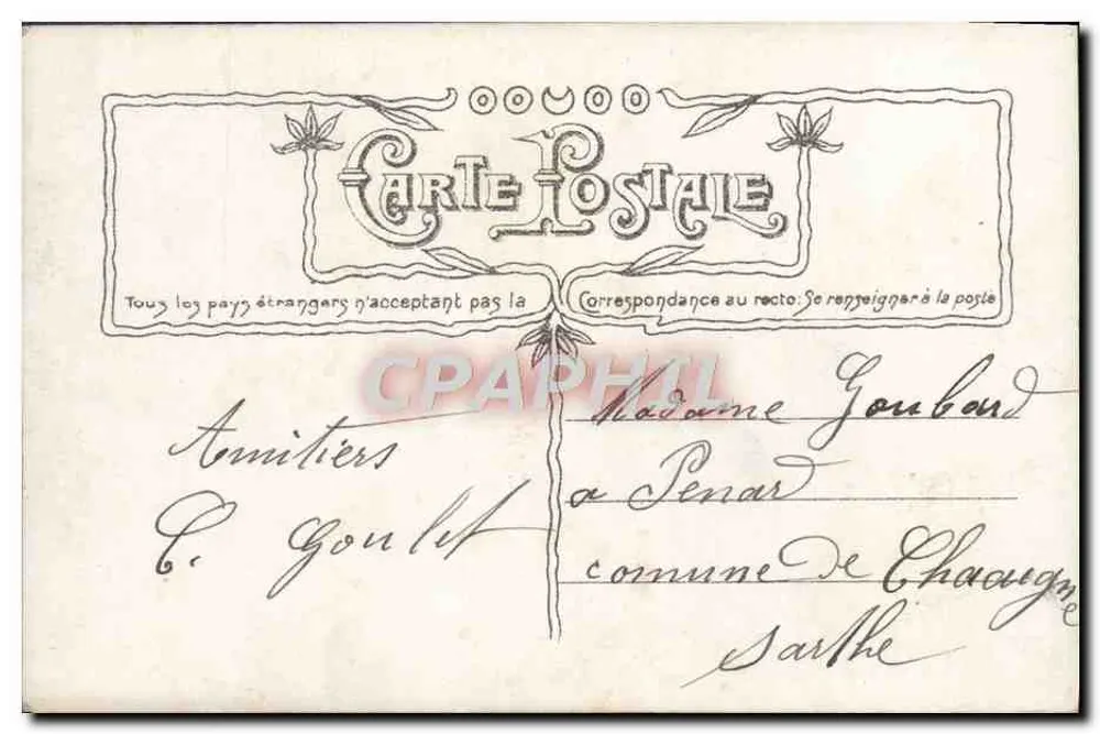 Lächelnde Frau mit einem Rosenstrauß — Frohe Feier — Sazzerac Phot. Croissant Paris, n°3473 - Rückseite