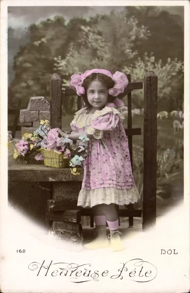 Bambina in abito rosa — estate — editore DOL n°162 - Recto