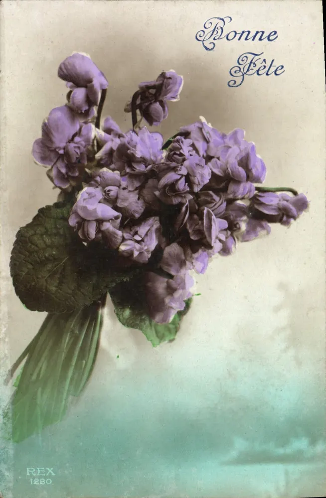 Buquê de violetas — Boa Festa — REX 1280 - Frente
