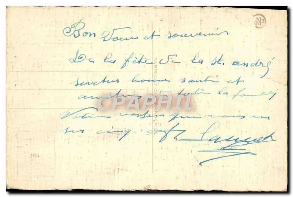Bouquet de pensées — editor E.K. n° 1034 - Verso