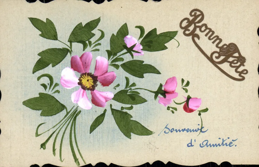Blume — Erinnerung an Freundschaft — Karteikarte - Vorderseite
