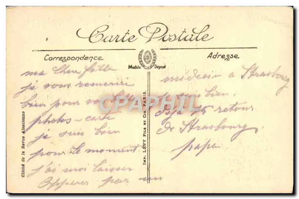 Homem em traje da época — Cenas e Tipos do Alsace — LL n°16 - Verso
