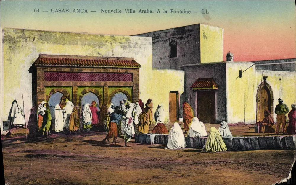 Casablanca — Neue arabische Stadt. Am Brunnen — LL - Vorderseite
